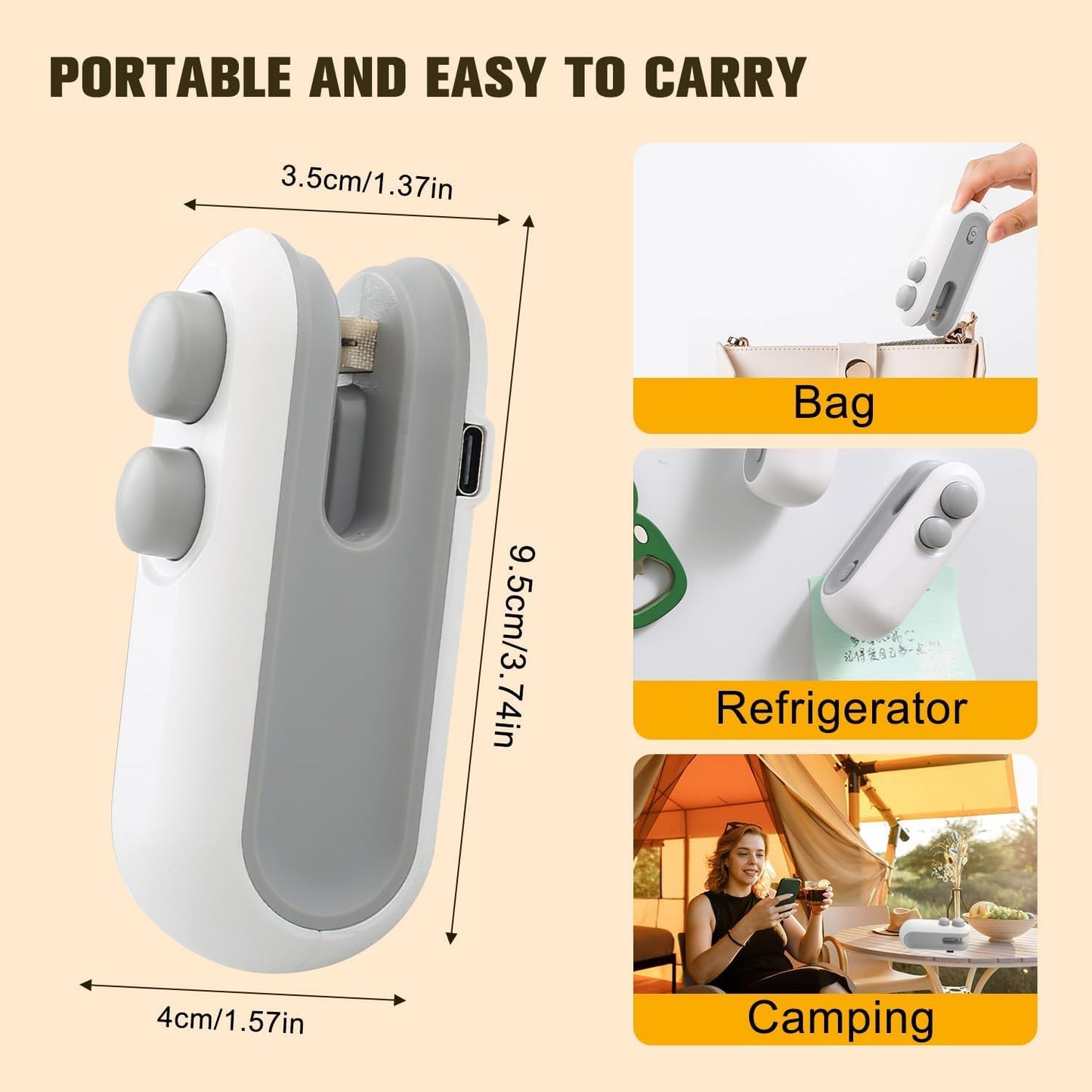 2 In 1 USB Rechargeable with Magnetic Heat Sealing
