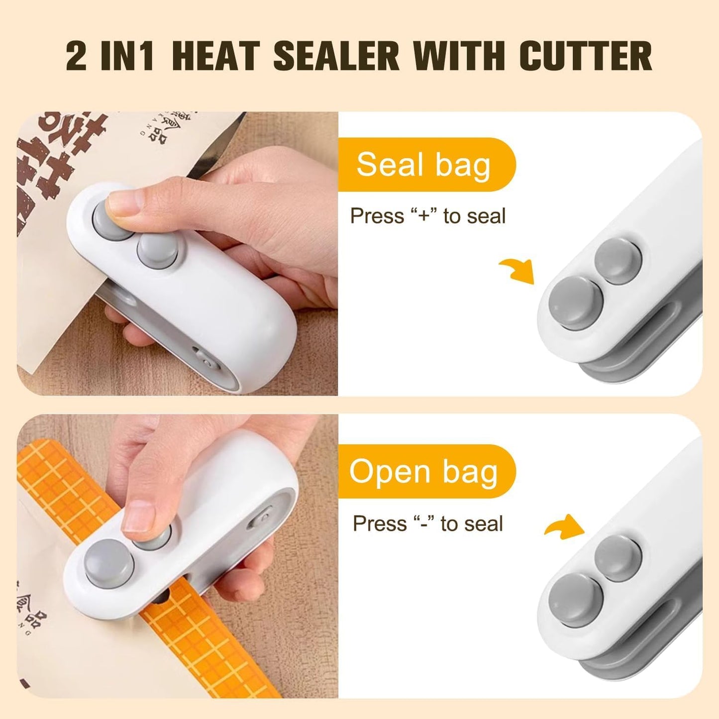 2 In 1 USB Rechargeable with Magnetic Heat Sealing