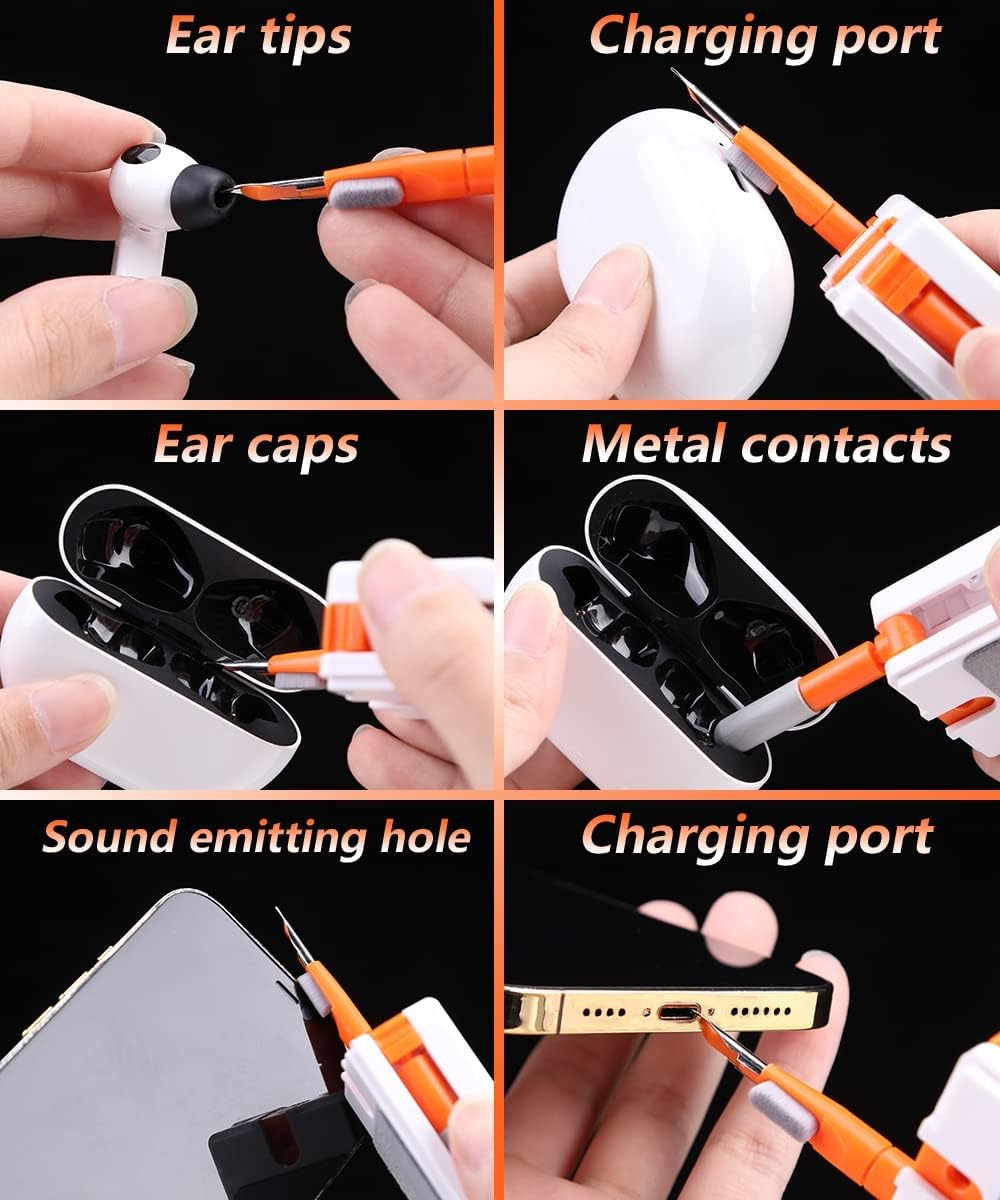 Excefore Keyboard Cleaning Brush Kit,11 in 1 Electronics Cleaning Set, Multi Cleaner Tool,Multi-Function Cleaning Kit for Phone/Earbuds/Camera Lens/Computer with 3ml Mist Spray New Compact Design