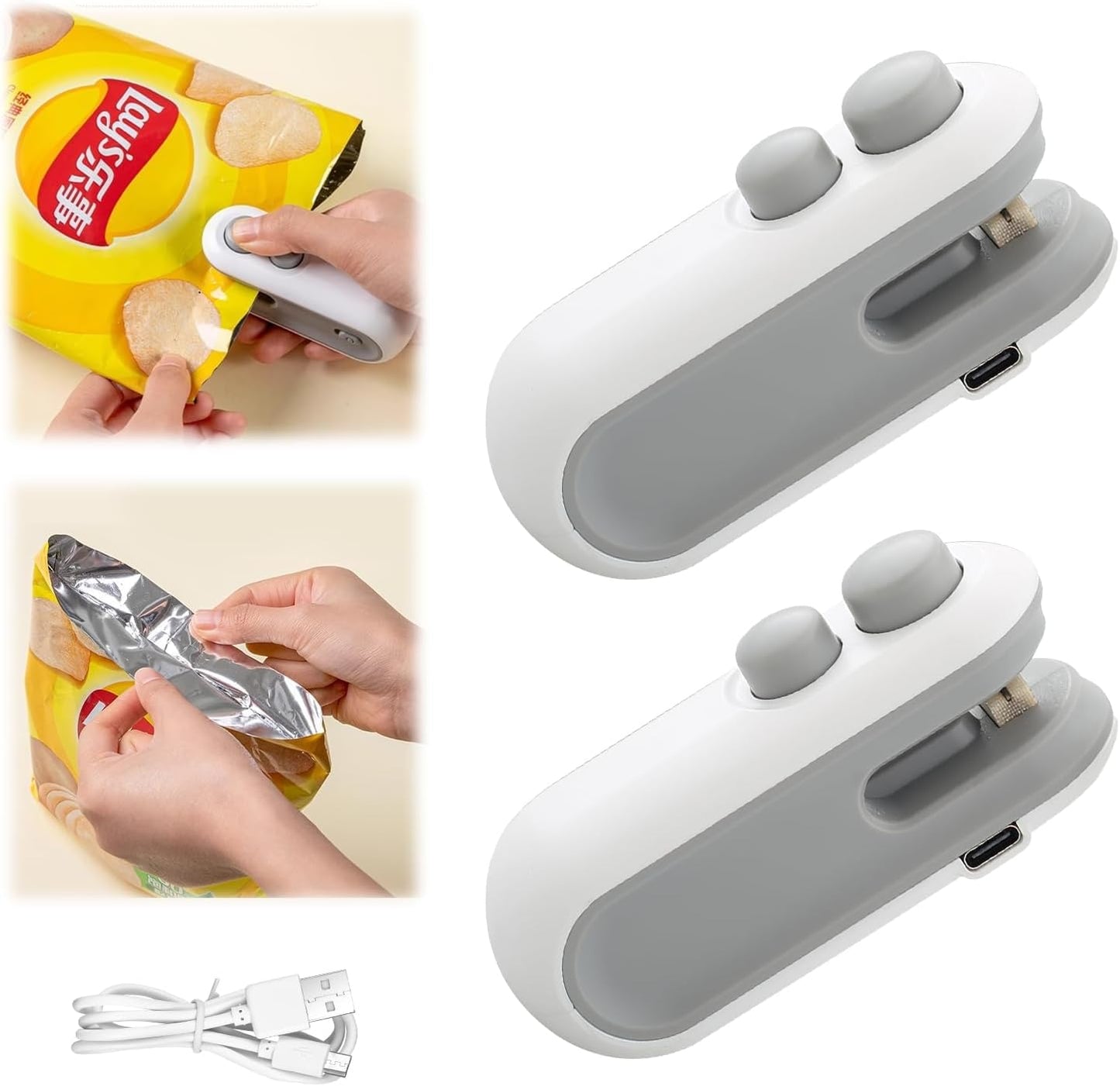 2 In 1 USB Rechargeable with Magnetic Heat Sealing
