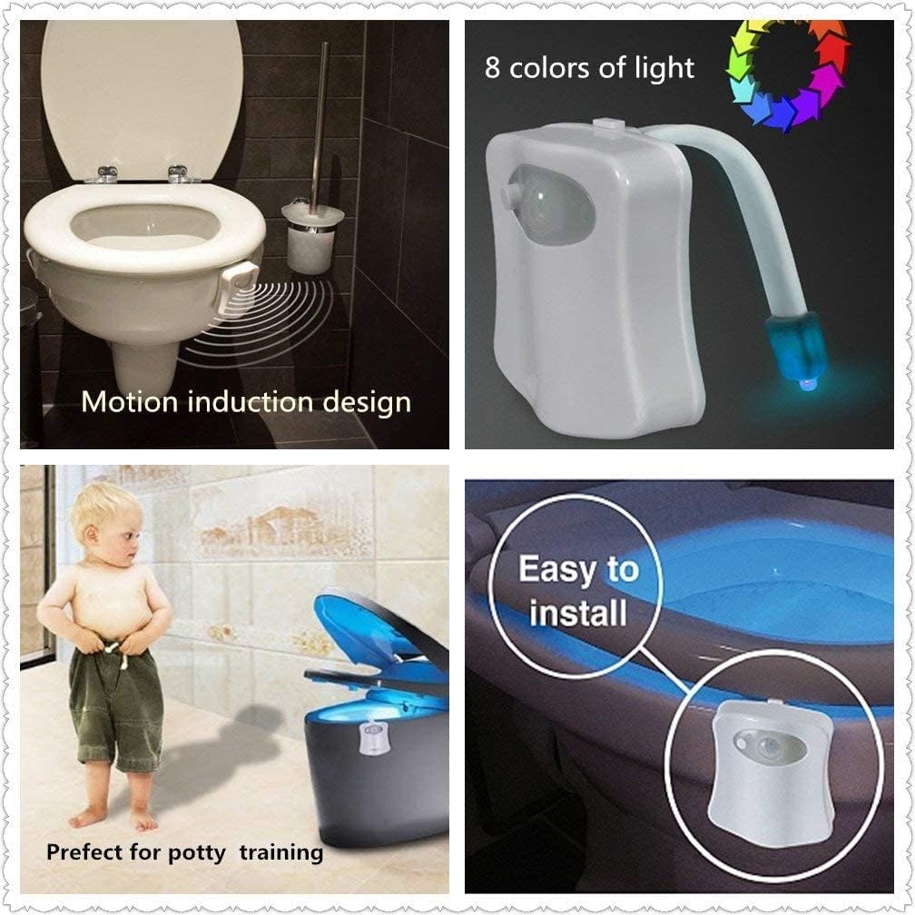 ELECDON The Original Toilet Night Light Gadget, Fun Bathroom Lighting Add on Toilet Bowl Seat, Motion Sensor Activated LED 9 Color Modes - Weird Novelty Funny Birthday Gag Gifts