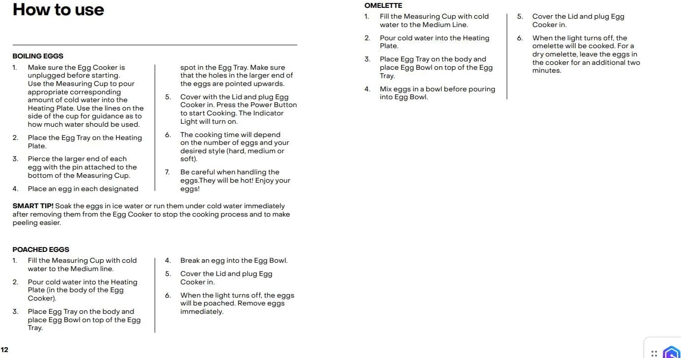 NutriCook Rapid Egg Cooker: 7 Egg Capacity Electric Egg Cooker for Boiled Eggs, Poached Eggs, Scrambled Eggs, or Omelettes with Auto Shut Off Feature - Silver