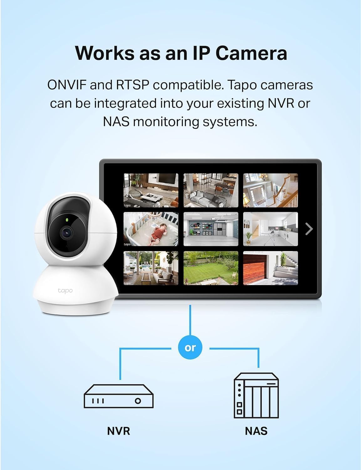 TP-Link Tapo Pan/Tilt 1080p Resolution, 360°Rotational View Security Camera|Motion Tracking |Motion & Baby Crying Detection| 2-Way Audio | Night Vision | Works with Alexa & Google Home (Tapo C200)