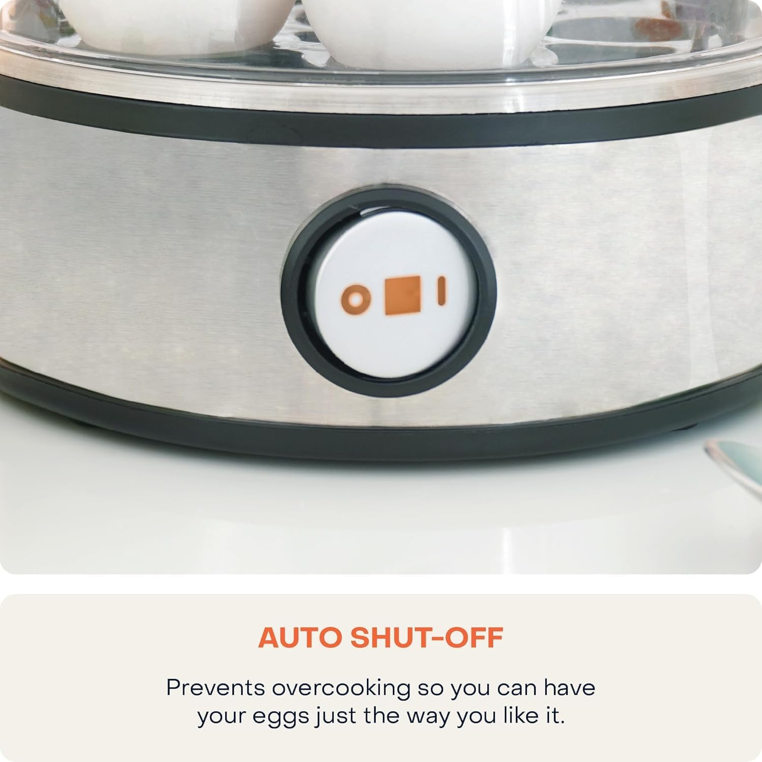 NutriCook Rapid Egg Cooker: 7 Egg Capacity Electric Egg Cooker for Boiled Eggs, Poached Eggs, Scrambled Eggs, or Omelettes with Auto Shut Off Feature - Silver