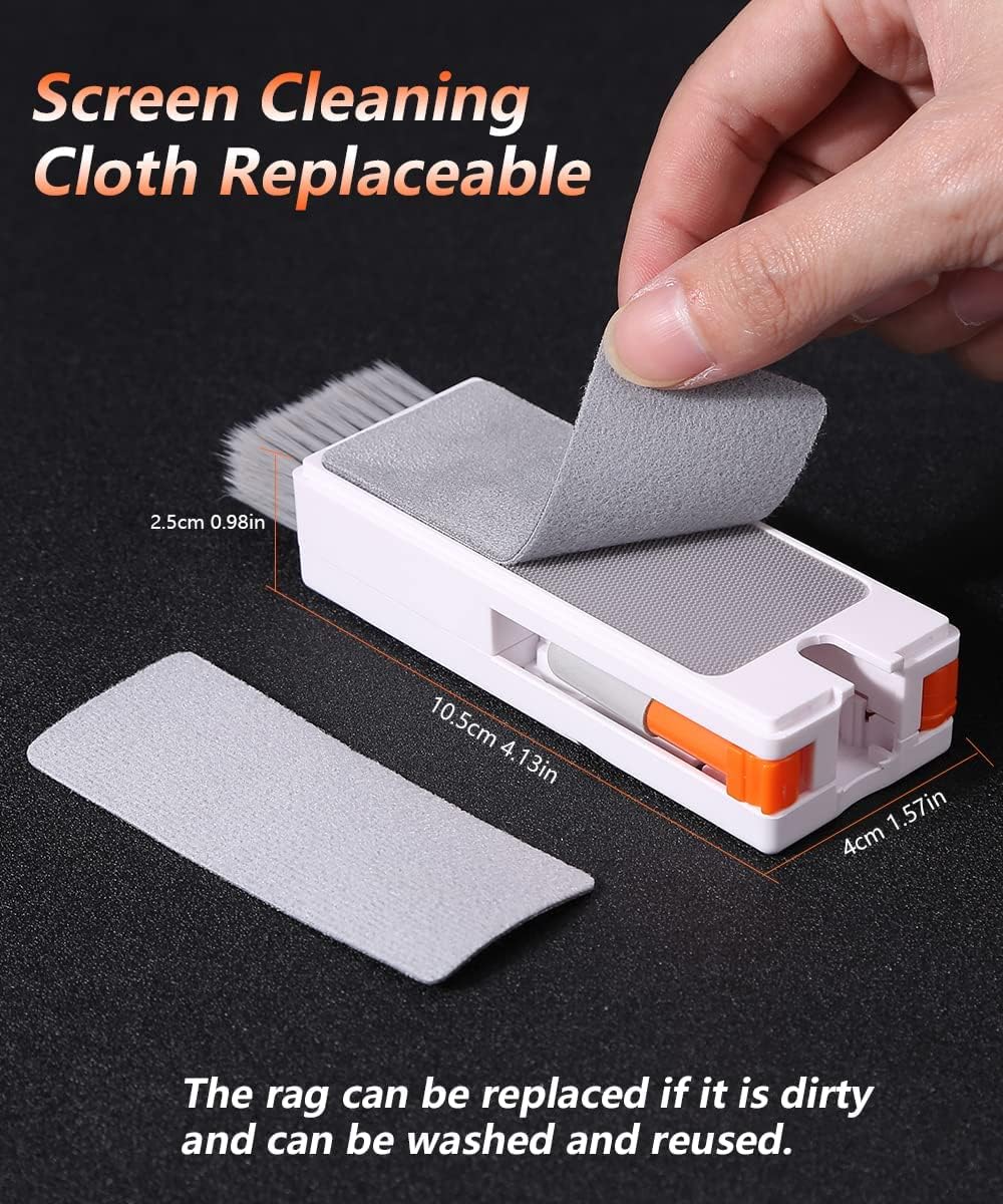 Excefore Keyboard Cleaning Brush Kit,11 in 1 Electronics Cleaning Set, Multi Cleaner Tool,Multi-Function Cleaning Kit for Phone/Earbuds/Camera Lens/Computer with 3ml Mist Spray New Compact Design