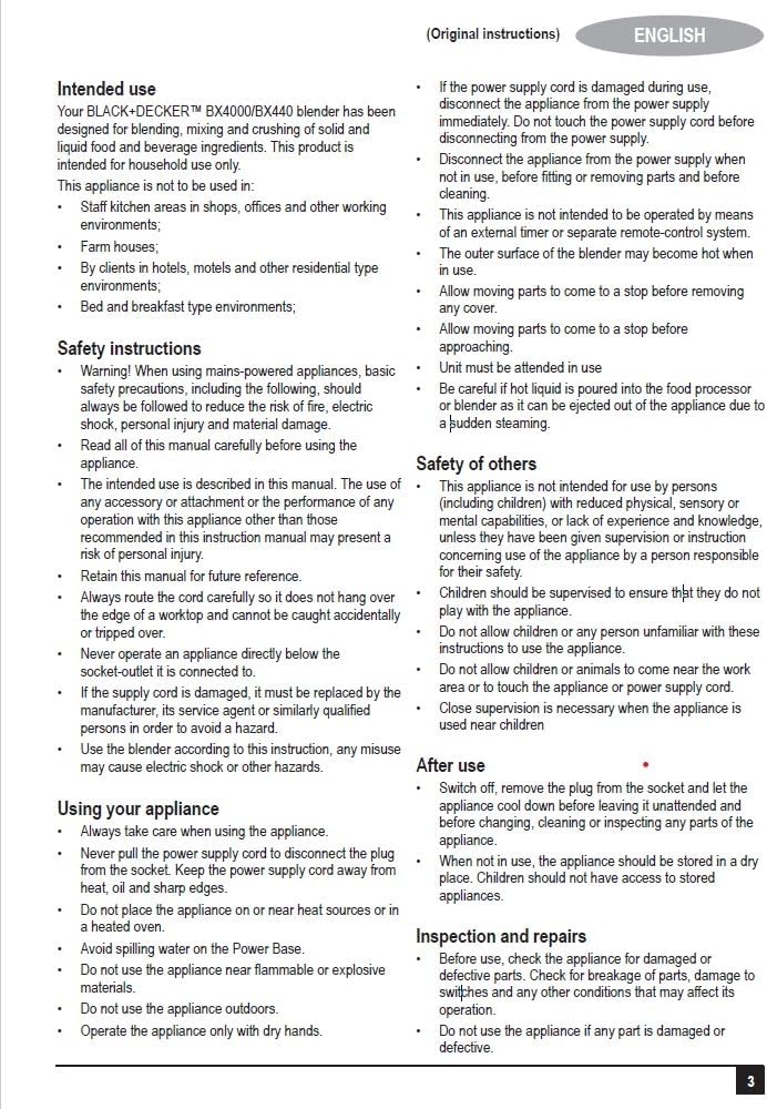 BLACK+DECKER Blender with Grinder Mills, 400W Power, 1.5L with 300ml 2 Grinding Mills, Stainless Steel Blades and Two Pulse Control for Fine and Grinding of Coffee Herbs, 2 years warranty, BX440-B5