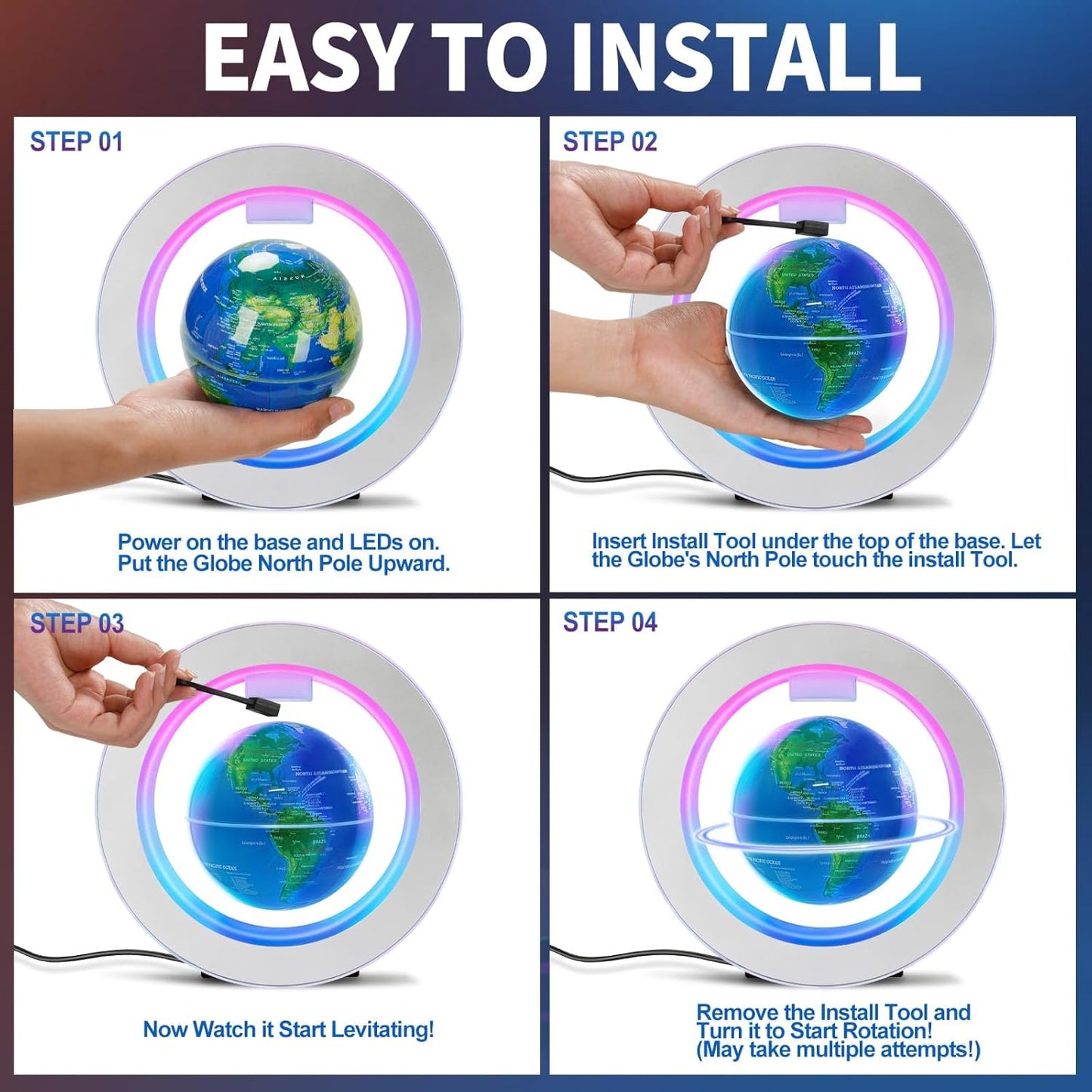 Floating Globe Magnetic Levitating Floating Globe Lamp