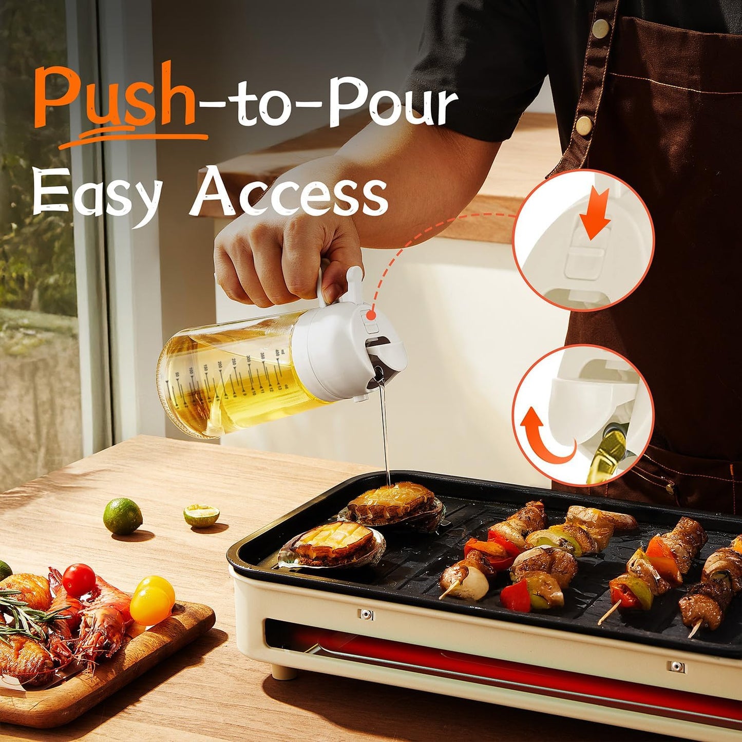 TrendPlain 470ml Olive Oil Spray Bottle for Kitchen Gadgets